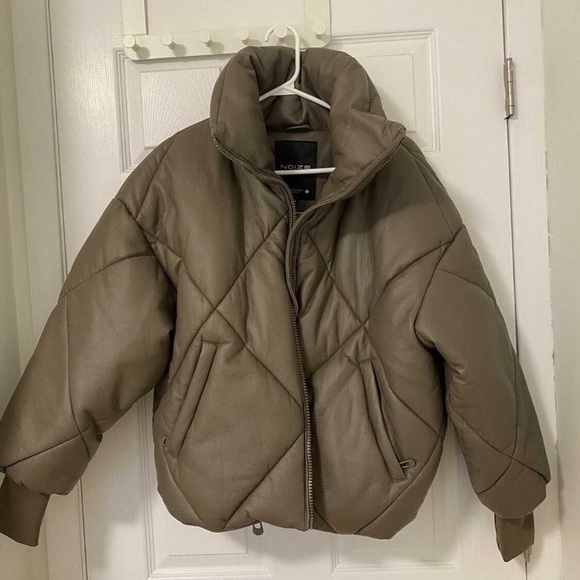 Noize Women's Taupe Quilted Puffer Jacket - Picture 1 of 2